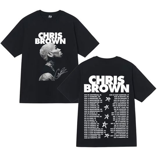 Discover Chris Brown Breezy Bowl XX Tour Merch Pop T-Shirt