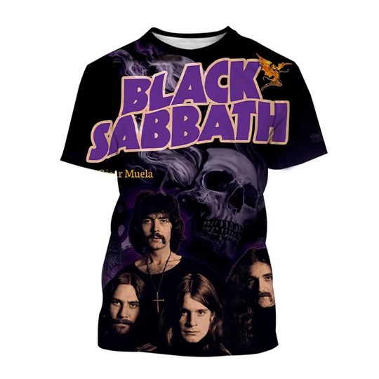Discover Rock Band Black Sabbath Skull 3d Printed T-shirt