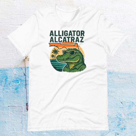 Discover Alligator Alcatraz T-Shirt | Funny Florida Gator Tee, Vintage Everglades Meme Shirt