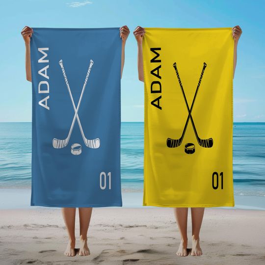 Discover Personalized Hockey Team Beach Towel
