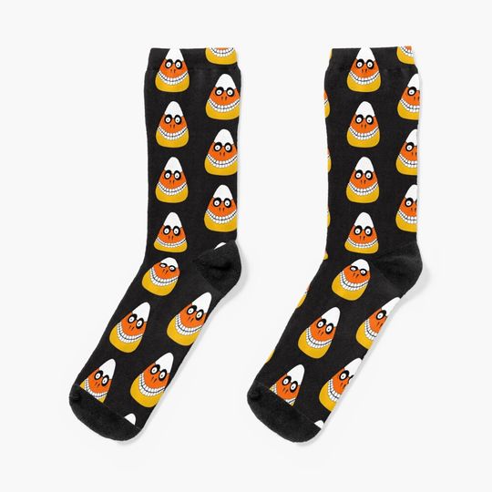 Discover Skeleton Candy Corn Halloween Socks