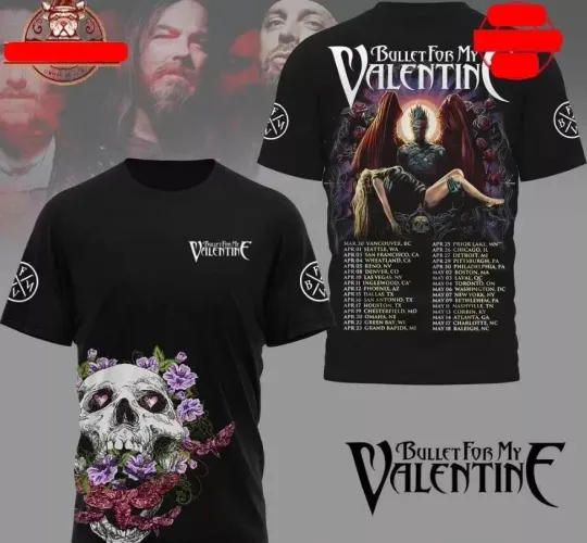 Discover Bullet For My Valentine The Poisoned Ascendancy Tour 2025 AOP 3D T-Shirt