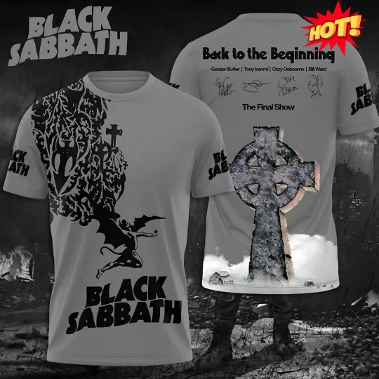 Discover NEW! Black Sabbath Back To The Beginning 2025 Tour 3D Printed T-Shirt