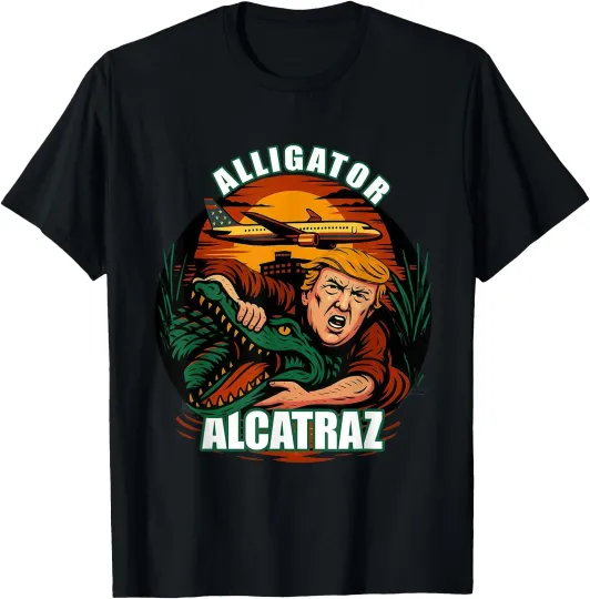 Discover Alligator Alcatraz USA T-Shirt Alligator Alcatraz Florida Funny Trump T-Shirt