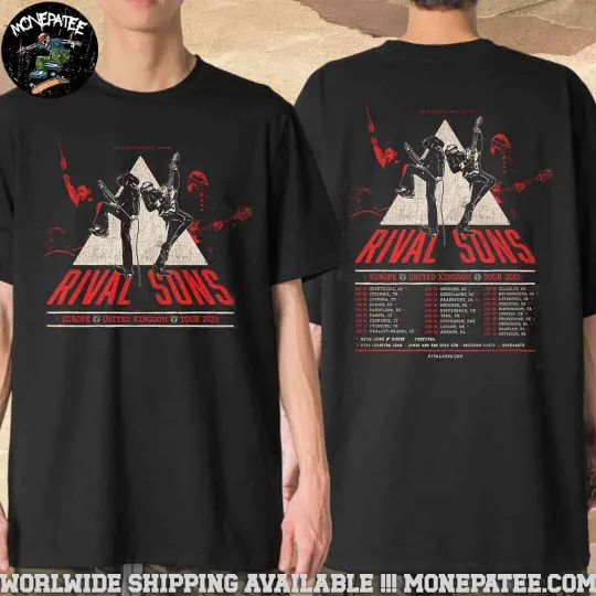 Discover Rival Sons Europe UK Tour 2025 Dates Two Sided Merch T-Shirt