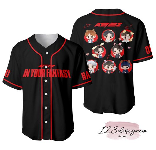 Discover Ateez In Your Fantasy Baseball Jersey, Golden Hour Jersey, Kpop Fan Gift Jersey, ATINY Merch Jersey