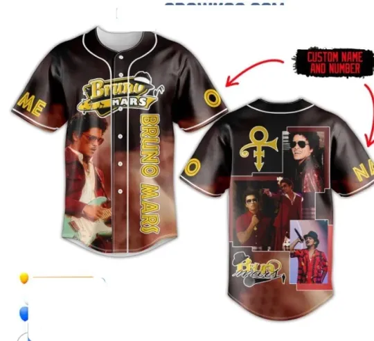 Discover Bruno Mars 2024 Artist Fan Personalized baseball jersey