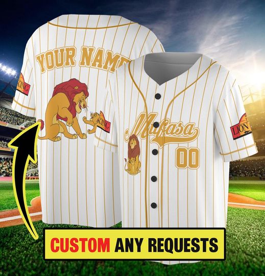 Discover Custom The lion kingg Mufasa Simple Stripe, Baseball Fan Lover Gift