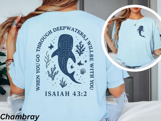Discover Retro When You Go Through Deep Water Shirt, Jesus Bible Verse Shirt