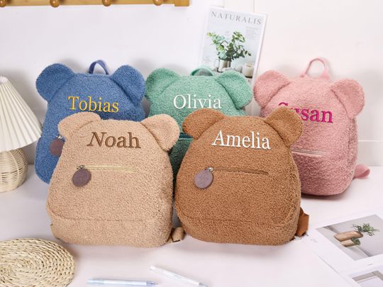 Discover Personalized Teddy Bear Backpack, Toddler Backpack with name