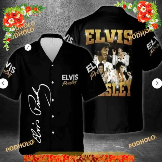 Discover Elvis Presley Funny Hawaiian Shirt, Beach Gift For Music Lover Boyfriend
