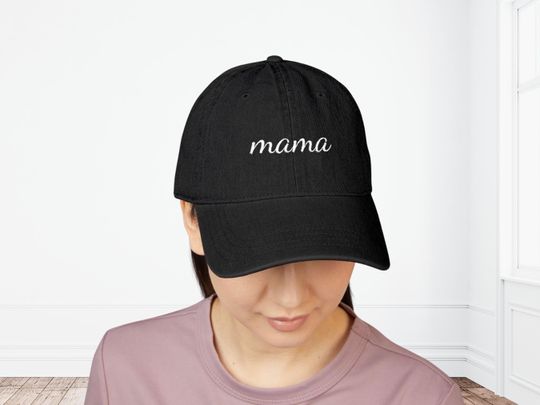 Discover Denim Hat, Embroidered Baseball Cap for Mama, Cute Mom Gift