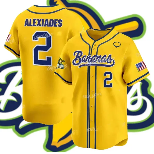 Discover Savannah Bananas #2 Baseball Jersey 3D Shirt All Size B304