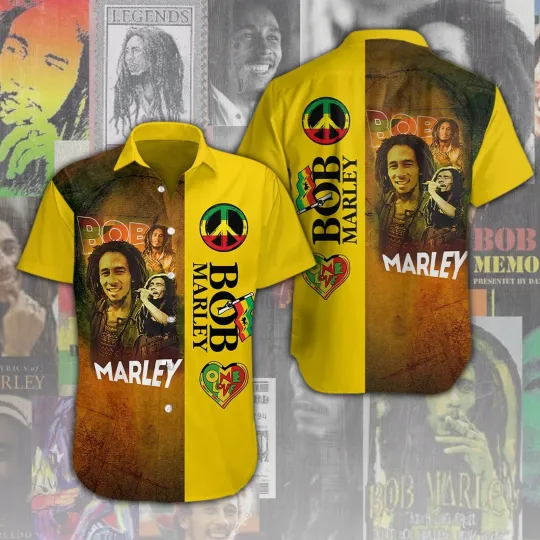 Discover Bob Marley Short Sleeve  Hawaiian Shirt