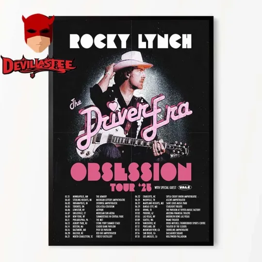 Discover NEW The Driver Era Ross Lynch 2025 Obsession World Tour Dates Poster