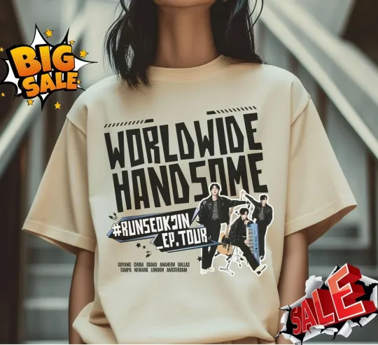 Discover Jin Concert T-shirt 2025 – Worldwide Handsome BTS Jin Tour T-Shirt