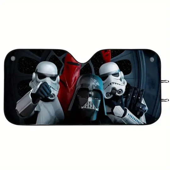 Discover Starr Warss Darthh Vaderr and Stormtrooper Galactic Car Sunshade, Movie Car Sunshade