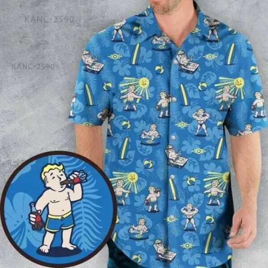 Discover Falllout Nuclear Summer Beach Hawaiian Shirt, Male Hawaiian Shirts