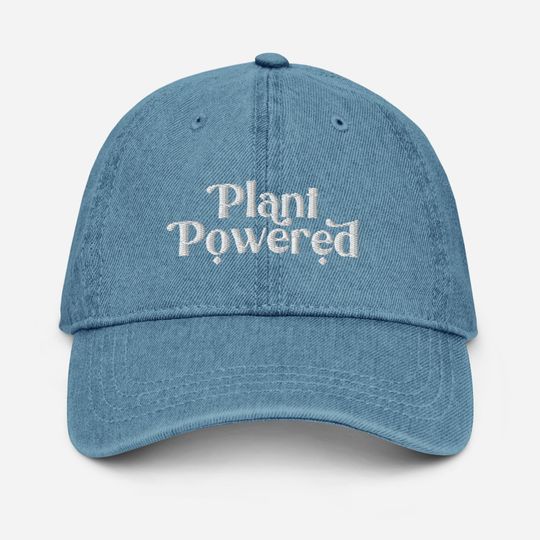 Discover Plant Powered Embroidered Denim Dad Hat Vegan Cap