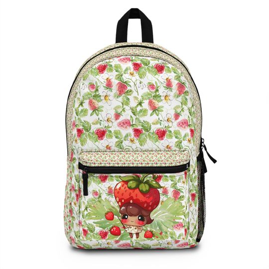 Discover Strawberry backpack , Custom Strawberry girl pattern Backpack ,back to school, Pre-k Grad school,high school, Personalized backpack