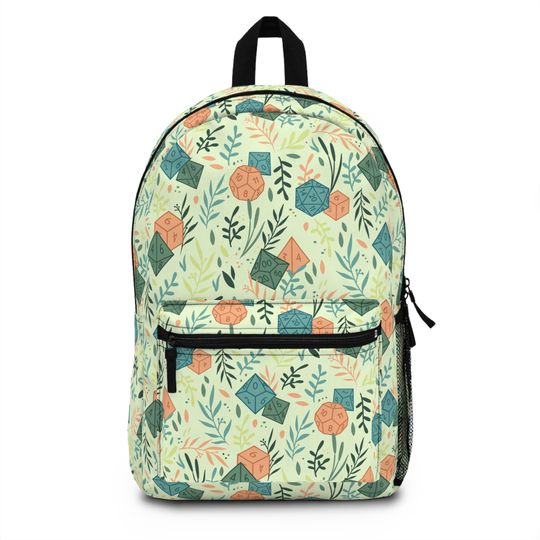 Discover DnD Dice Plants pattern backpack, dungeons and dragons backpack