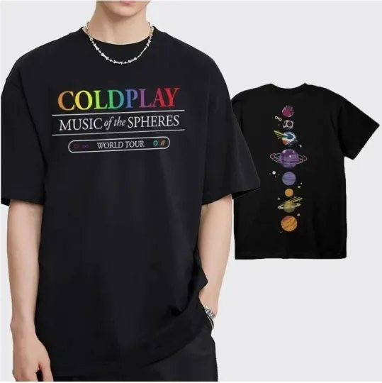 Discover Coldplay 2025 Music of the Spheres Tour Concert T-Shirt