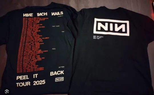 Discover Nine Inch Nails Peel It Back Tour 2025 NIN short sleeve 2 side shirt