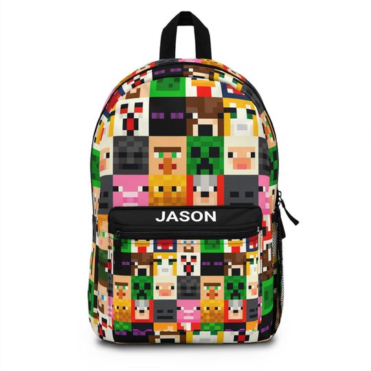 Discover Personalized Minecraft Backpack | Custom Gamer Backpack | Minecraft Gift