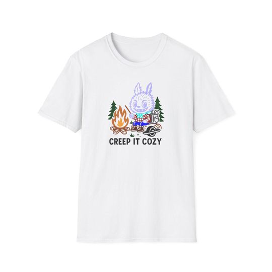 Discover Creep It Cozy Shirt, Labubu-Inspired Camping Parody Tee