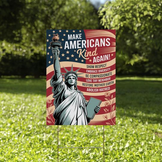 Discover Make America Kind Again Yard Sign, Progressive Patriot Sign, Political Sign