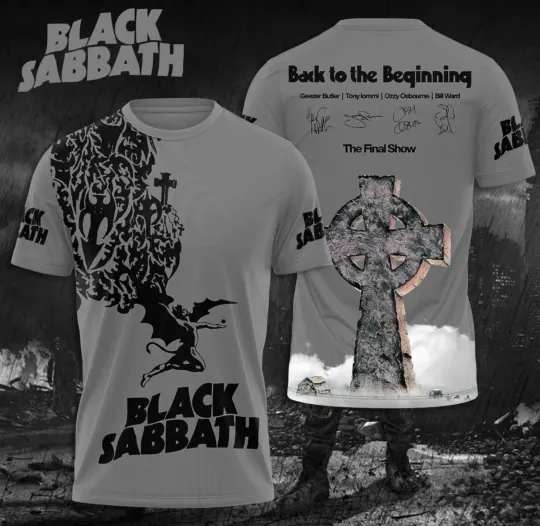 Discover Black Sabbath Back To The Beginning 2025 Tour 3D Printed T-Shirt