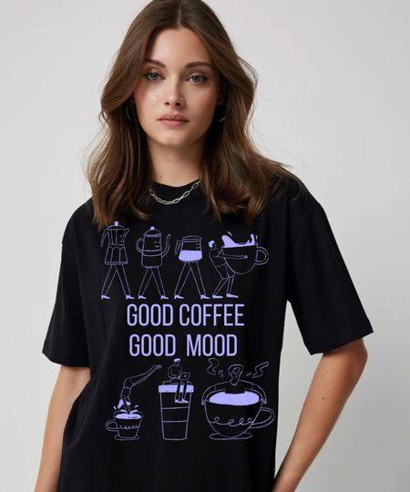 Discover Good Coffee Good Mood T-Shirt, Funny Coffee Shirt, Coffee Lover Gift