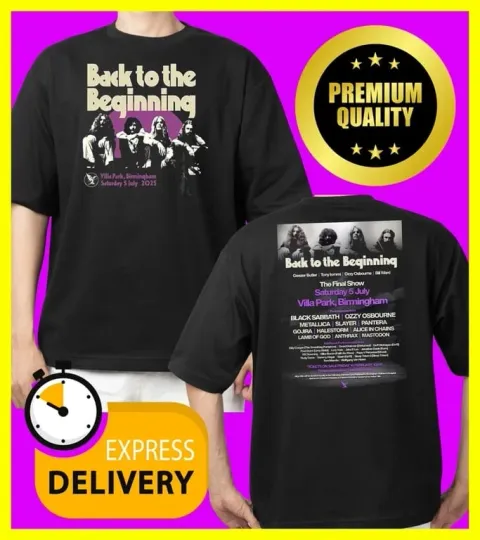 Discover BLACK SABBATH 'BACK TO THE BEGINNING 2025 Black All Size T-Shirt 2sides