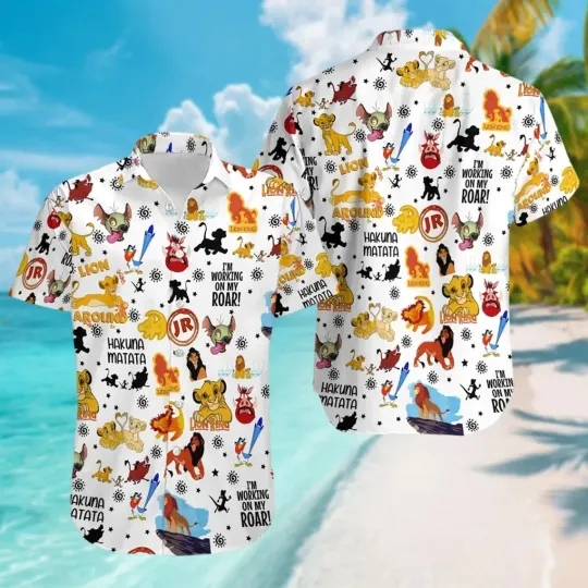 Discover Disneyyy Lion King Hawaiian Button Down Shirt Unisex Adults S-5XL