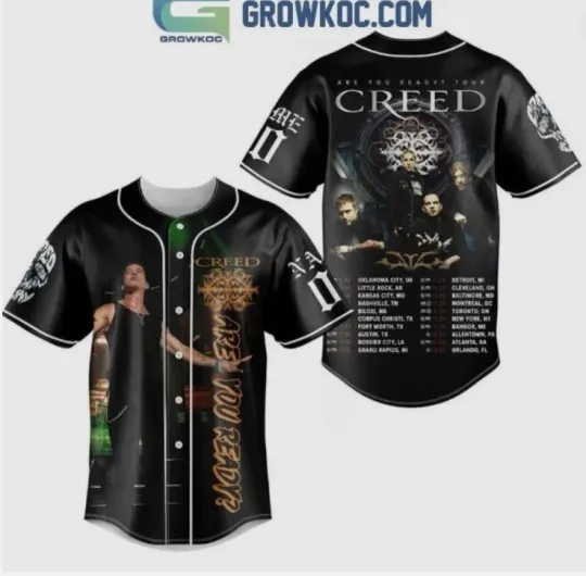 Discover Creed The Schedule Of 2024 Tour Personalized baseball jersey, new 3d gift