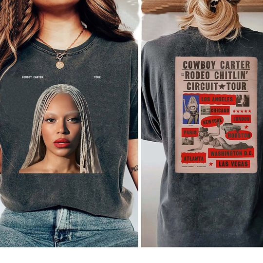 Discover 100% Cotton Tee Shirt Beyoncé Cowboy Carter Tour 2025 Mineral Wash T-Shirts
