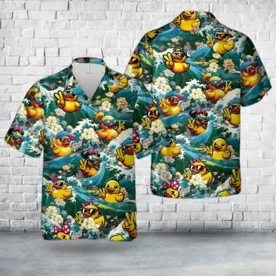 Discover Rubber Duck Wave Hawaiian Shirt