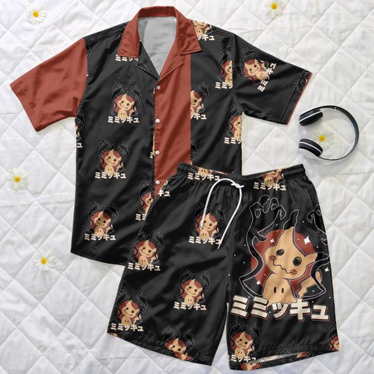 Discover Mimikyu Hawaiian Shirt, Mimikyu Shorts, Kawaii Summer Outfit