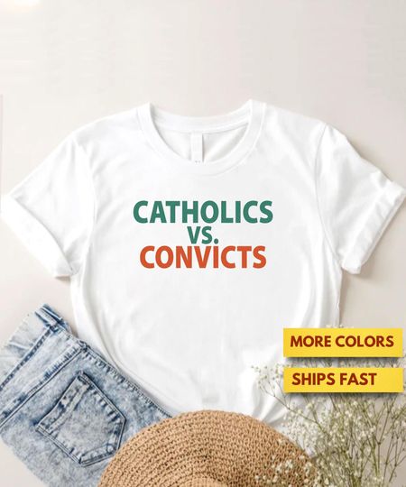 Discover Catholics Vs Convicts Retro 1988 Football Shirt