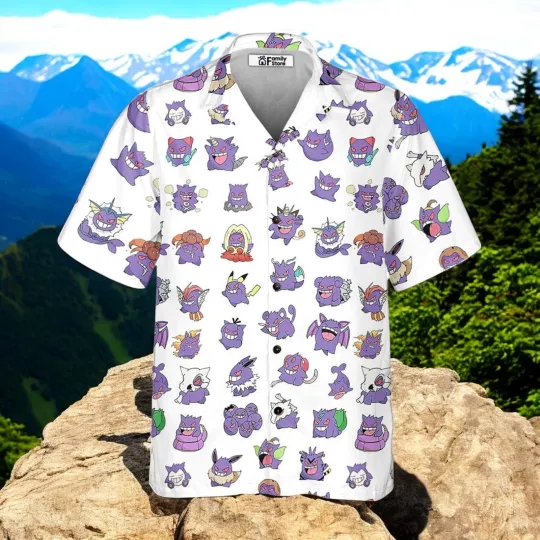 Discover Gengar Cosplay PKM Hawaiian Shirt