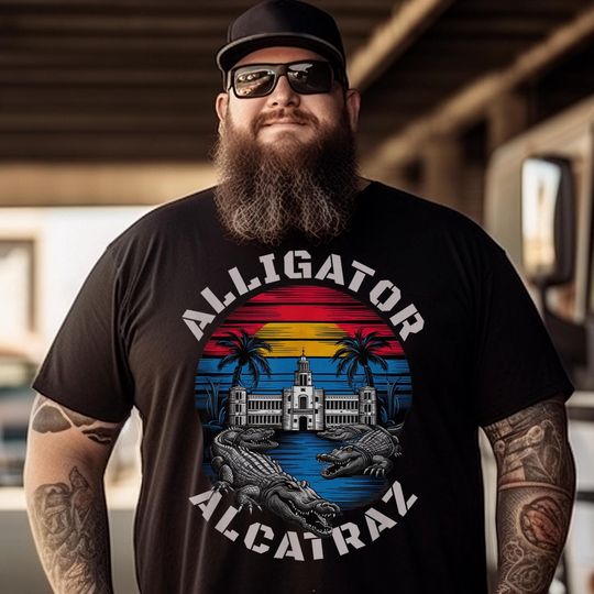 Discover Alligator Alcatraz Tee, Unisex Heavy Cotton T-Shirt, Fun Graphic Tee, Animal Lover Gift