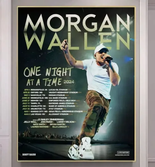 Discover One Night At A Time Wallen Western 2024 Tour Poster