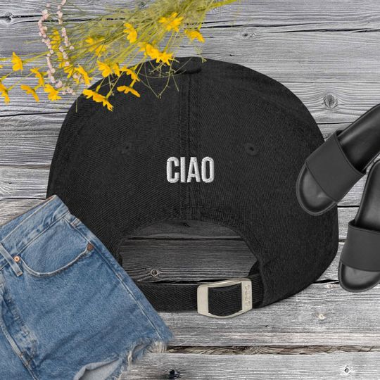 Discover Ciao Black Embroidered Denim Hat