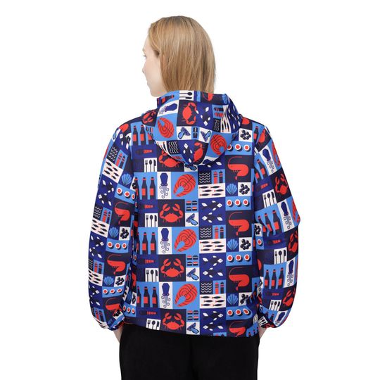 Discover Seafood Ocean Windbreaker Jacket - Wind and Water Resistant