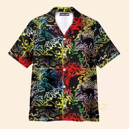 Discover Eevee PKM Black Hawaiian Shirt