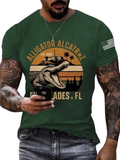 Discover Alligator Alcatraz Shirt Alligator Alcatraz Tshirt American Flag Tee EST 2025