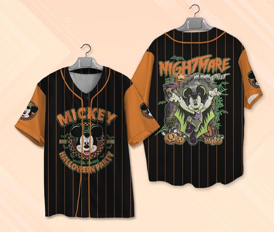 Discover Custom Mickeyy Halloween Baseball Jersey, Disneyyy Halloween Party