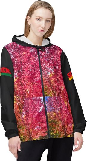 Discover Autumn Maple Forest Windbreaker Jacket