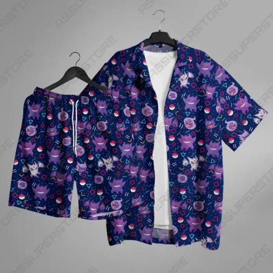 Discover Shadow King Hawaiian Button Up Shirt Cute Ghost Shirt Gif