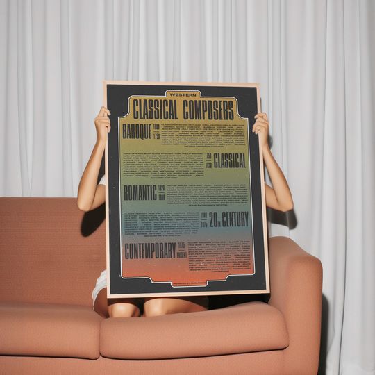 Discover Classical Music Composers Poster, Musical Festival Poster